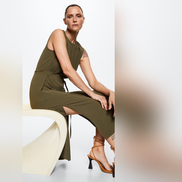 MANGO Belted midi dress - Picture 3 of 5